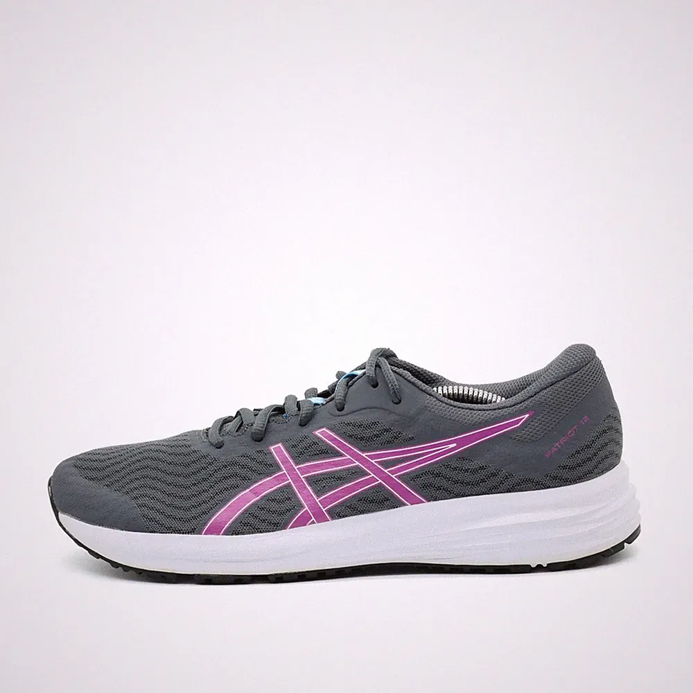 ASICS Damen Patriot 12 Sportschuh Grau/Pink Niedrig Laufschuh EU 40,5