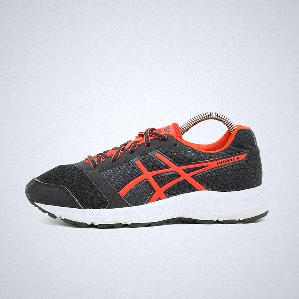 ASICS Damen Patriot 9 Sneaker Schwarz Rot Synthetikleder Low-Top Laufschuh EU 36