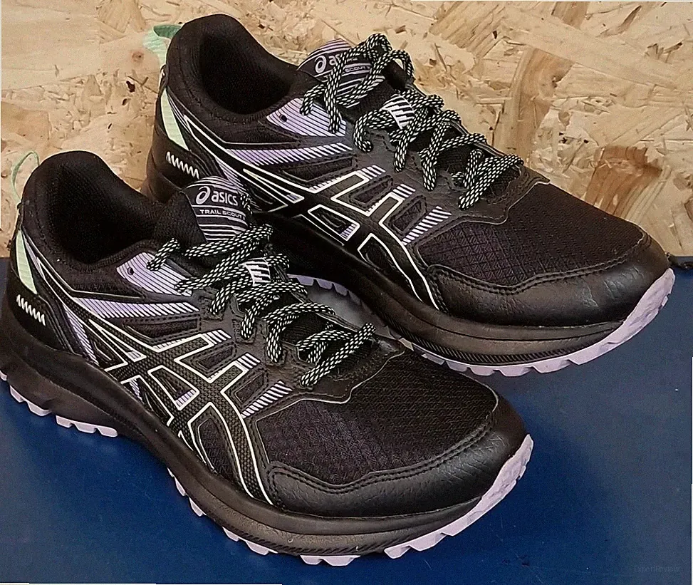 Asics Damen Sportschuhe UK 7 Trail Scout 2 schwarz blau grün Low-Top Laufschuh
