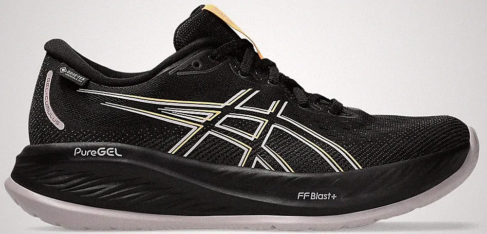 ASICS Gel Cumulus 26 GTX Damen Schwarz Laufschuhe Wasserdicht 1012B668-001