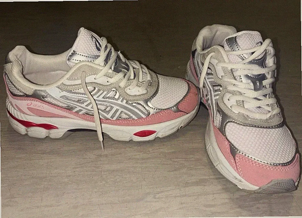 ASICS GEL Damen Laufschuhe Sneaker Weiß/Rosa/Silber Schuhgröße 40
