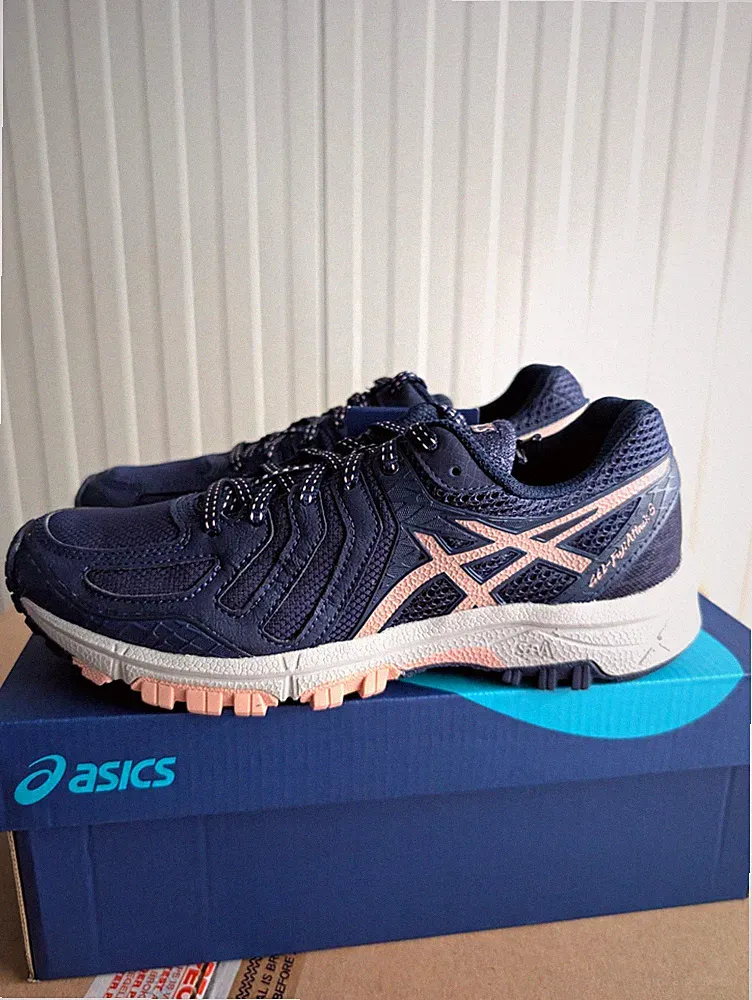 ASICS GEL-FujiAttack 5 Damen Trail Laufschuhe US 6 EU 37 Blau Grau