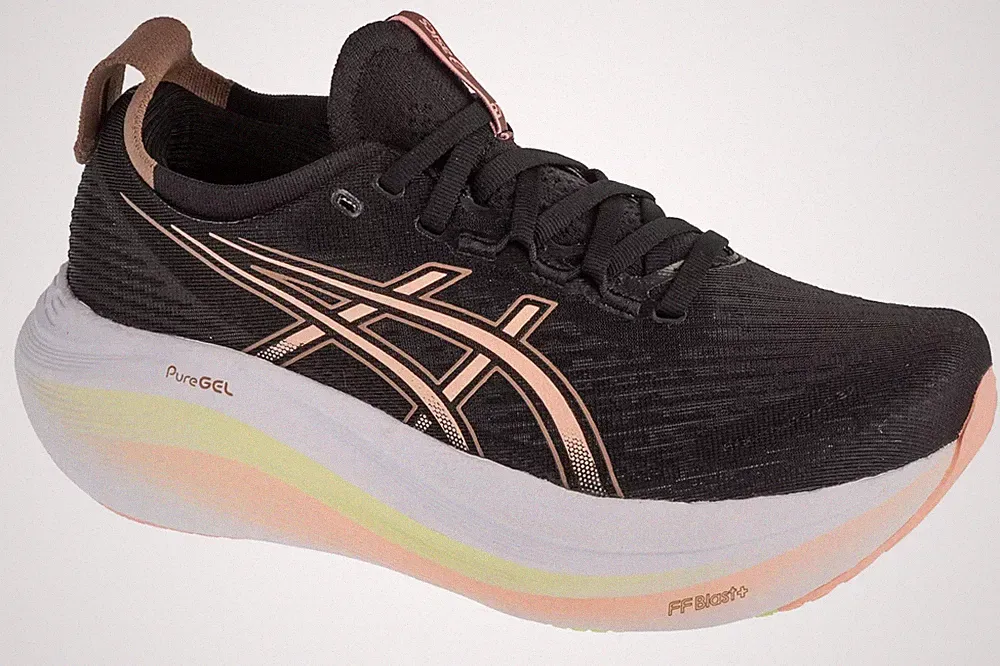 ASICS Gel Nimbus 27 Damen Schwarz Laufschuhe Dämpfung Komfort 1012B753-003