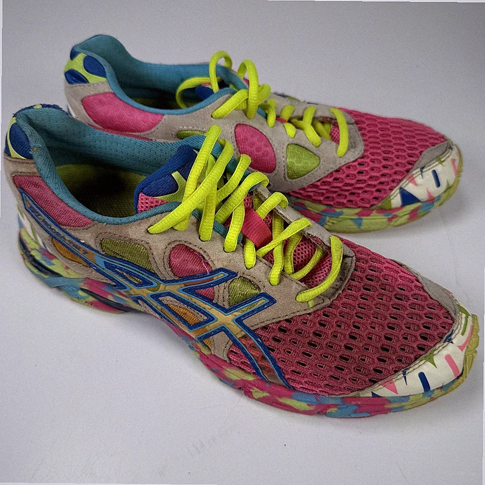 ASICS GEL-NOOSA TRI 7 Damen Laufschuhe Sneaker US 7.5 EU 39 Pink Neon Multicolor