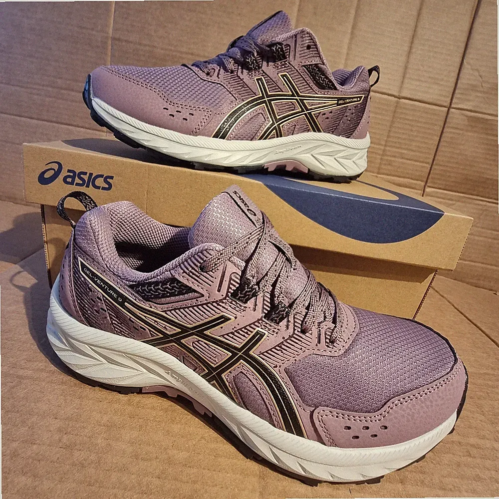 Asics Gel Venture 9 Damen Trail Laufschuhe - Größe 4 UK / Mauve Beige - Neu