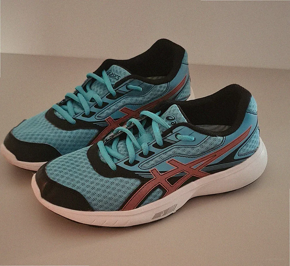 ASICS Laufschuhe Blau/Schwarz – Neuwertiger Zustand, Gr. 37, Running, Lauf, Gym