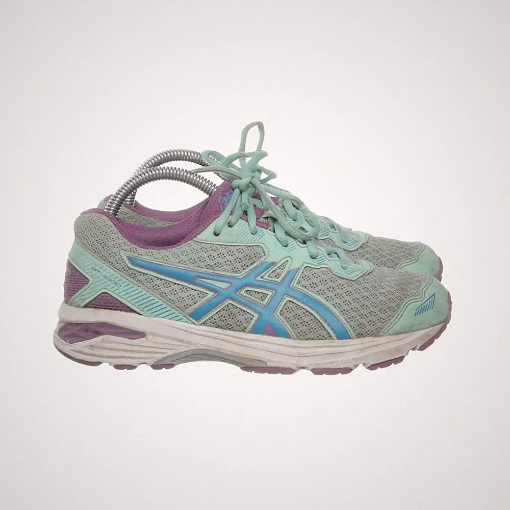 Asics, Laufschuhe, Größe: 35 1/2, Grau/Blau/Lila, Damen #IZ0