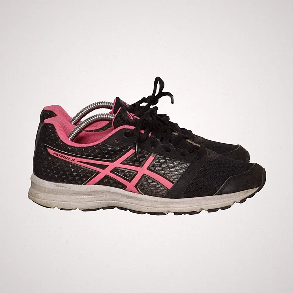 Asics, Laufschuhe, Größe: 35 1/2, Lederimitat/Polyester, Schwarz/Pink #Xim