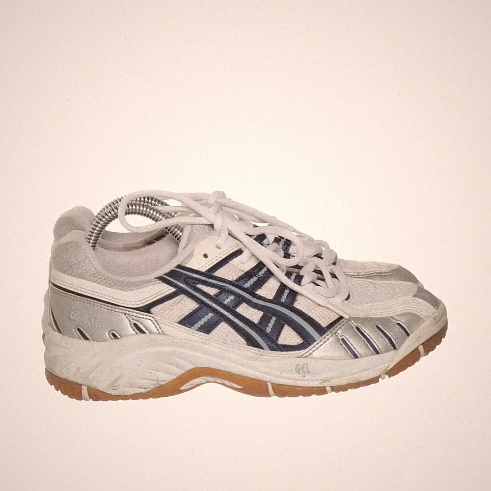 Asics, Laufschuhe, Größe: 37 1/2, Weiß/Blau/Silber, Damen #yIK