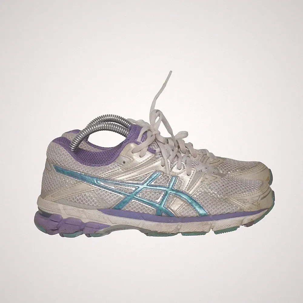 Asics, Laufschuhe, Größe: 37, Lederimitat, Weiß/Blau/Lila, Damen #IXq