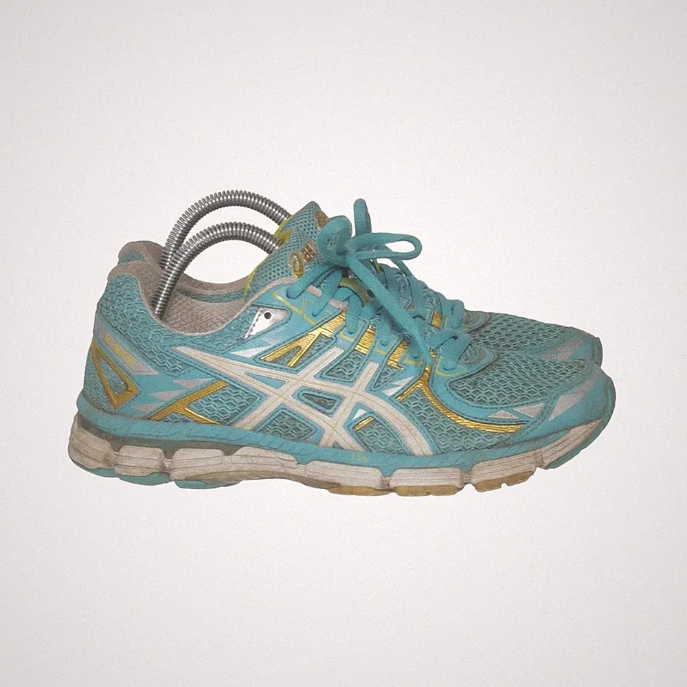 Asics, Laufschuhe, Größe: 39 1/2, Blau/Gelb/Weiß, Damen #PI2