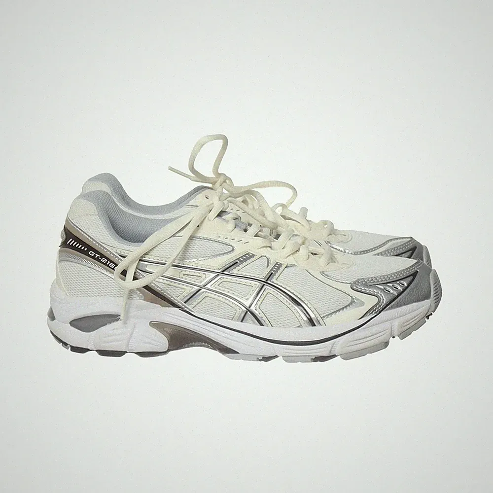 Asics, Laufschuhe, Größe: 39 1/2, model: gt-2160, Beige/Silber/Weiß, Damen #6E6