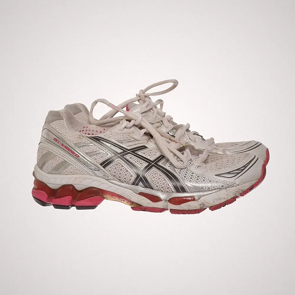 Asics, Laufschuhe, Größe: 40 1/2, Lederimitat, Weiß/Pink/Grau, Damen #2BX