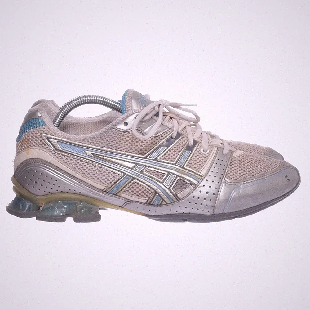 Asics, Laufschuhe, Größe: 42 1/2, Grau/Blau/Weiß, Damen #Dq9