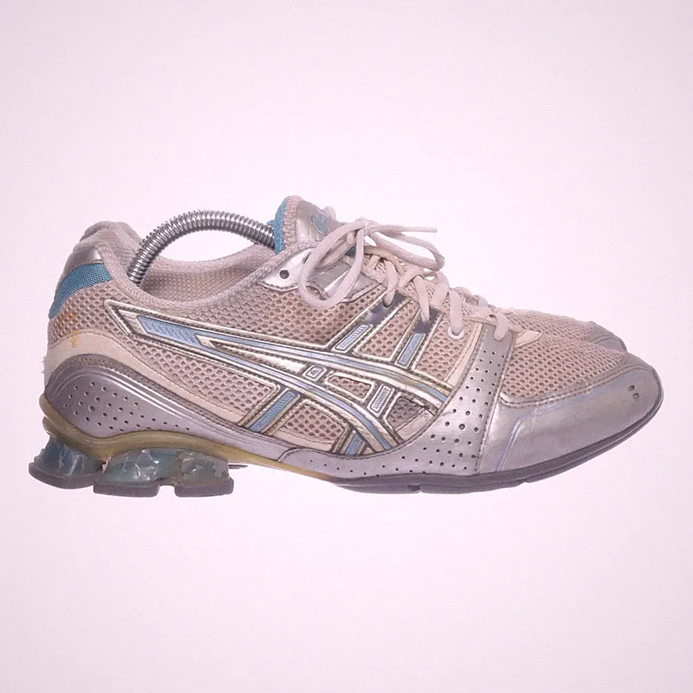 Asics, Laufschuhe, Größe: 42 1/2, Grau/Blau/Weiß, Damen #Dq9
