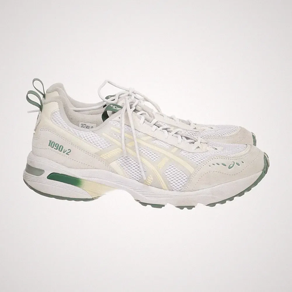 Asics, Laufschuhe, Größe: 42 1/2, Weiß/Grün/Gelb, Damen #EWL