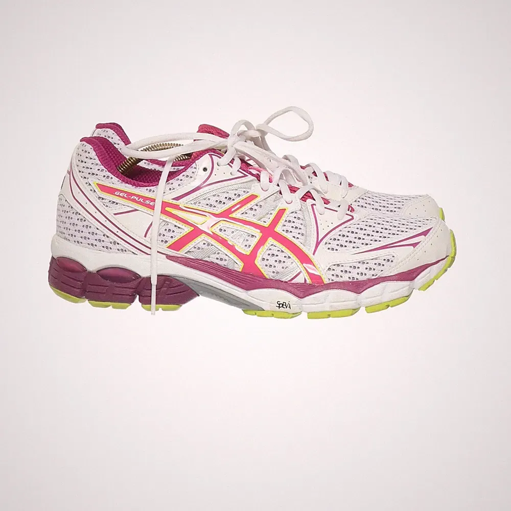 Asics, Laufschuhe, Größe: 42 1/2, Weiß/Pink/Grün, Damen #hP5