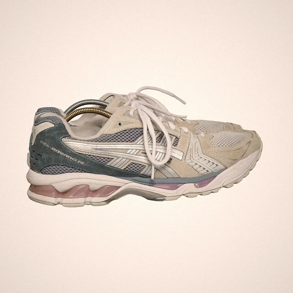 Asics, Laufschuhe, Größe: 42, Gel-Kayano 14, Grau/Weiß/Blau, Damen #IkJ