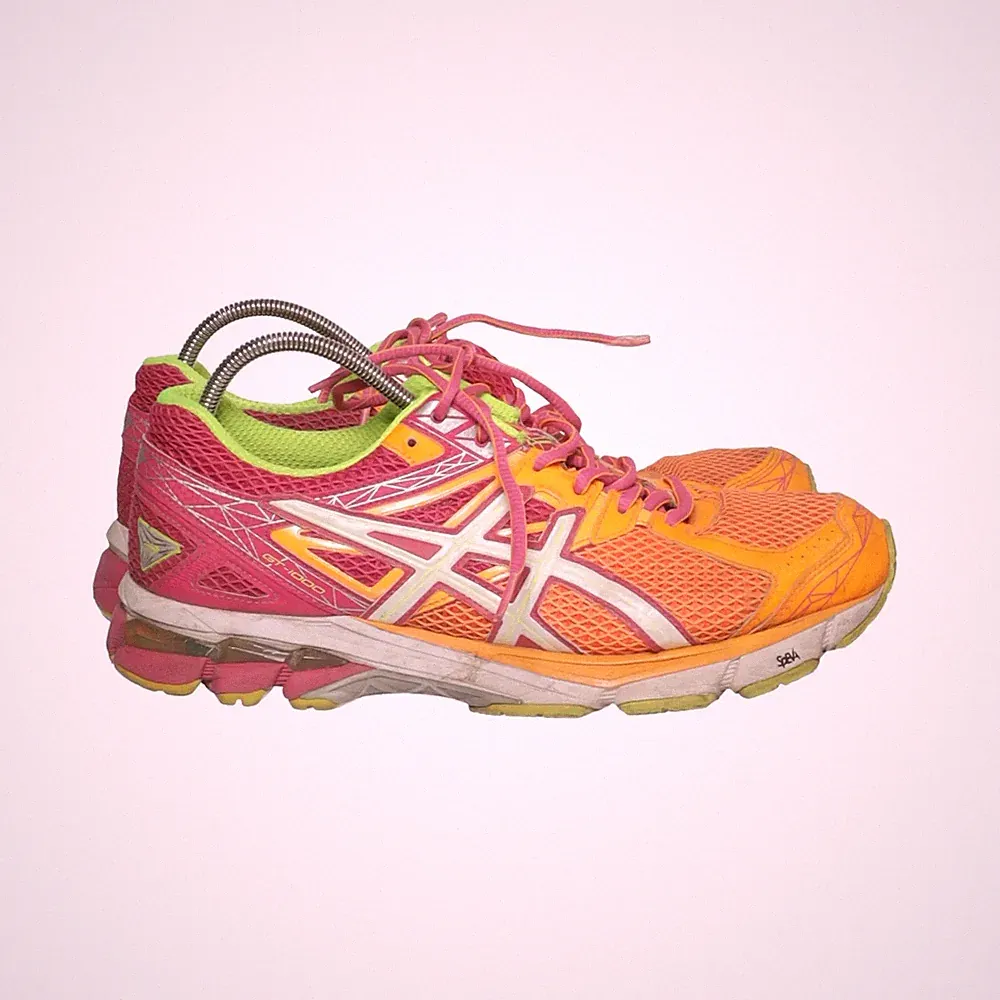 Asics, Laufschuhe, Größe: 42, Lederimitat, Orange/Pink/Grün, Damen #ifl