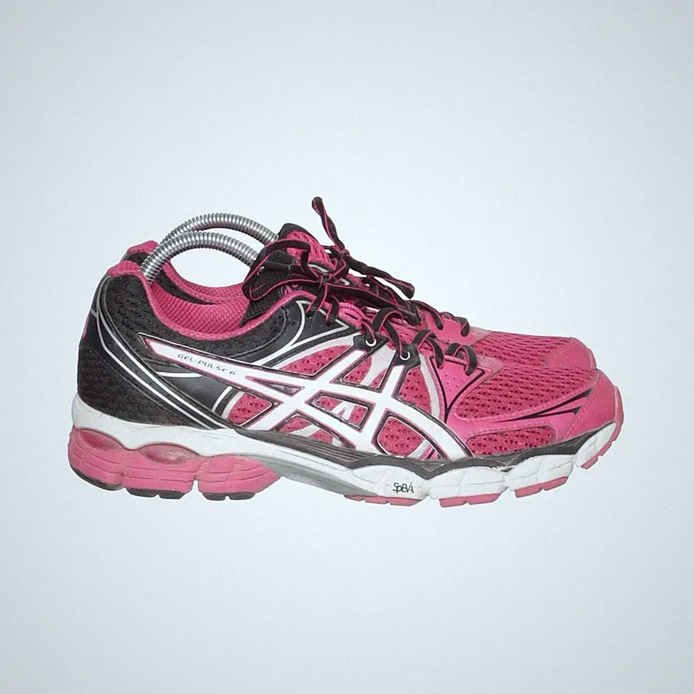 Asics, Laufschuhe, Größe: 42, Lederimitat, Pink/Schwarz/Weiß, Damen #3Y1