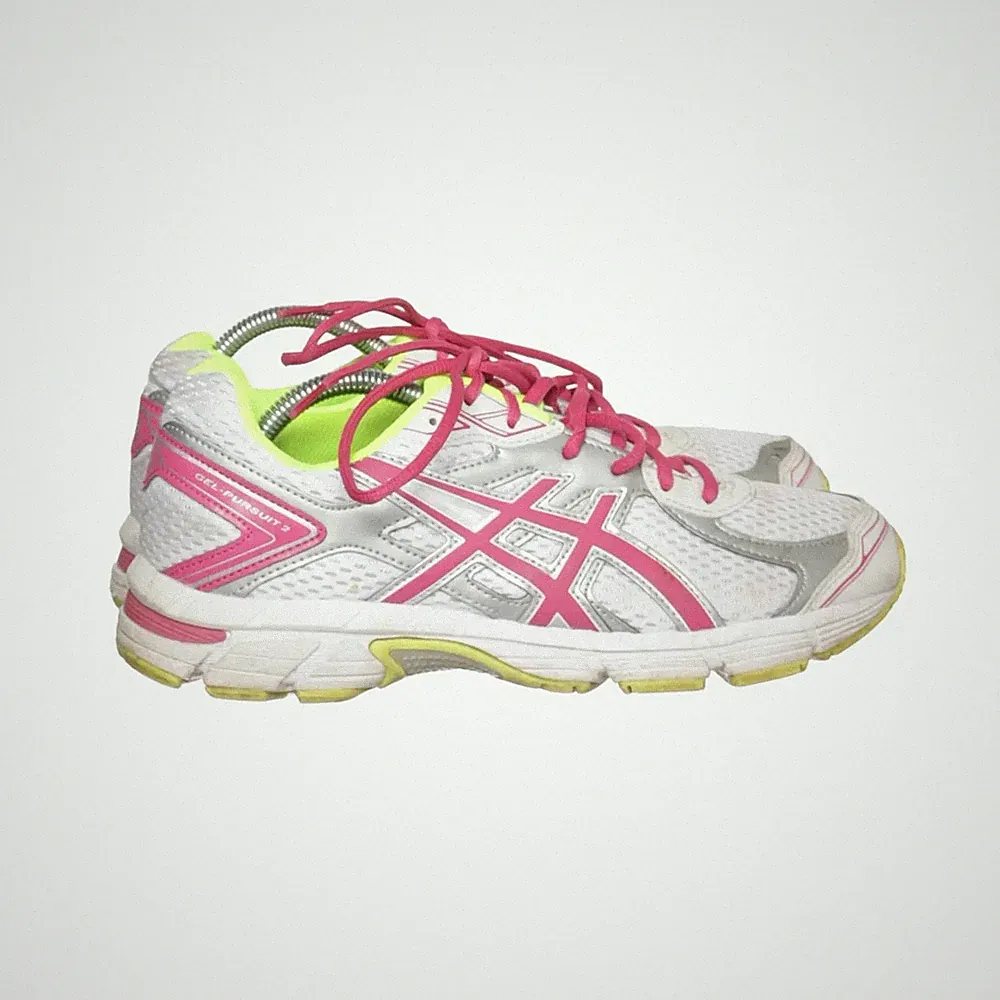 Asics, Laufschuhe, Größe: 42, Lederimitat/Polyester, Weiß/Pink/Gelb, Damen #jY7