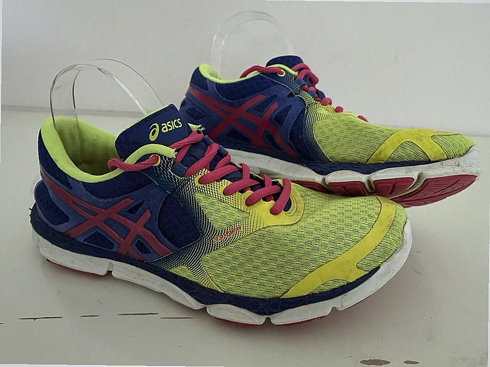 Asics T582N gelb blau Laufschuhe Turnschuhe Damen Frauen Größe 9