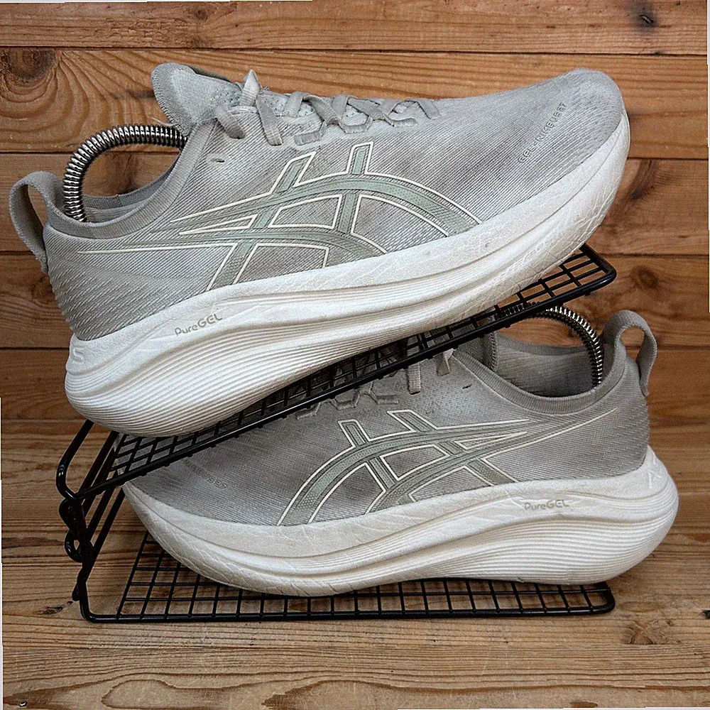 Asics Turnschuhe Damen Gr. UK 8 Gel Nimbus 27 grau Pure Gel Cushion Laufschuhe