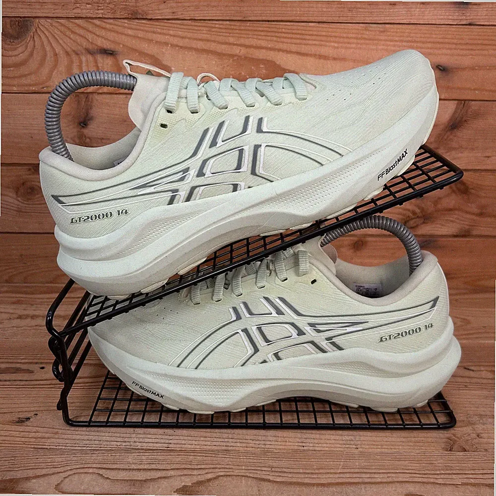 Asics Turnschuhe Damen Größe UK 5 GT-2000 14 grün Straße Laufen Fitnessstudio gepolsterte Schuhe