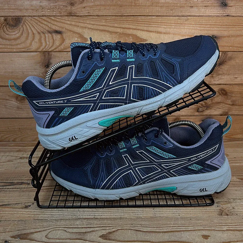 Asics Turnschuhe Damen Größe UK 7,5 Gel Venture 7 blau navy Walking Wanderschuhe*