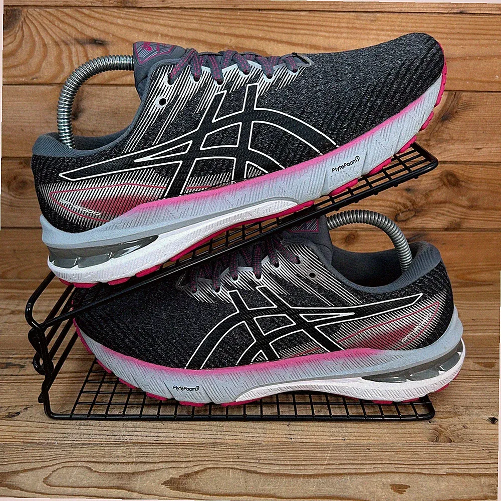 Asics Turnschuhe Damen Größe UK 7,5 GT 2000 10 grau pink Straßenlauf Fitnessschuhe