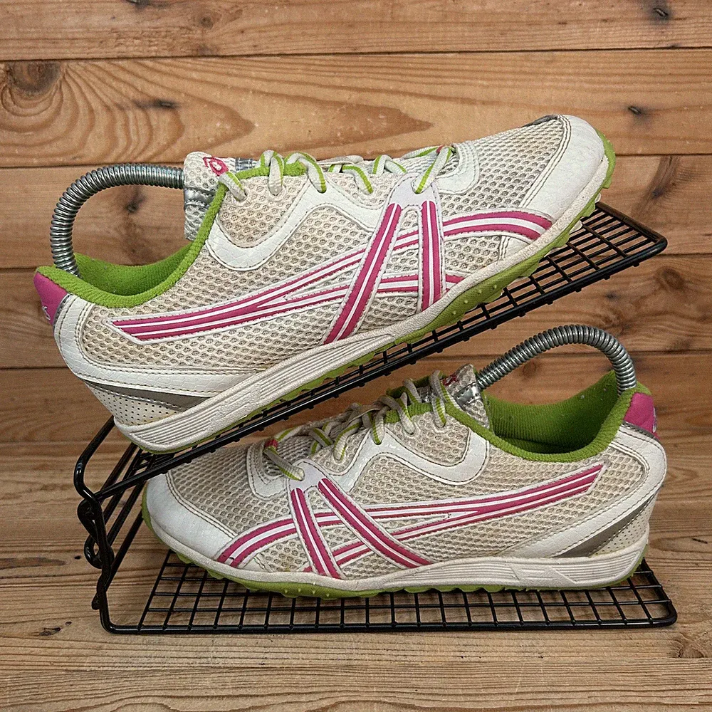 Asics Turnschuhe Damen UK 6 Hyper Rocket XC weiß pink grün Run Flat Y2K Schuhe