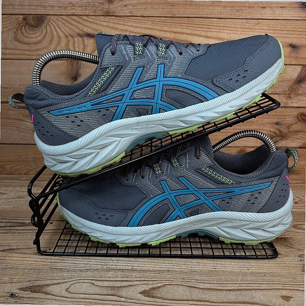 Asics Turnschuhe Damen UK 7,5 Gel Venture 9 grau blau Wandern Outdoor Walk Schuhe