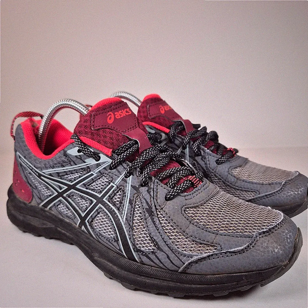 Asics Turnschuhe Damengröße 6 Frequent Trail grau pink rot Laufschuhe
