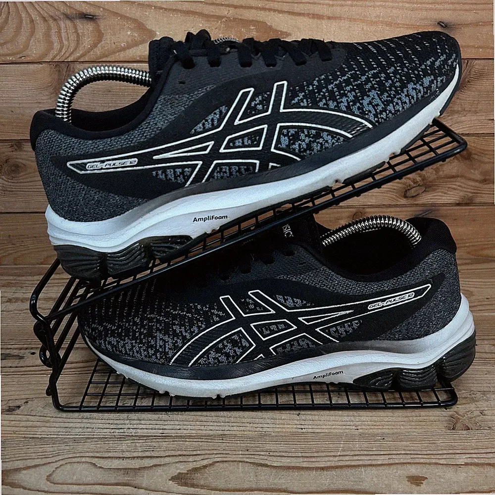Asics Turnschuhe Damengröße UK 6 Gel Pulse 12 Strick schwarz Straßenlauf Fitnessschuhe