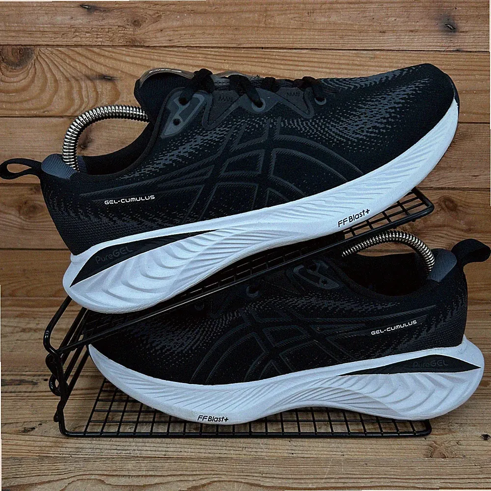 Asics Turnschuhe Damengröße UK 9 Gel Cumulus 25 schwarz Straßenlauf Fitnessschuhe