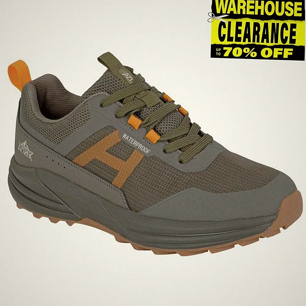 Aztrek Wilderness Wasserdichte Herren Trail Laufschuhe Schnürschuhe Outdoor Grün