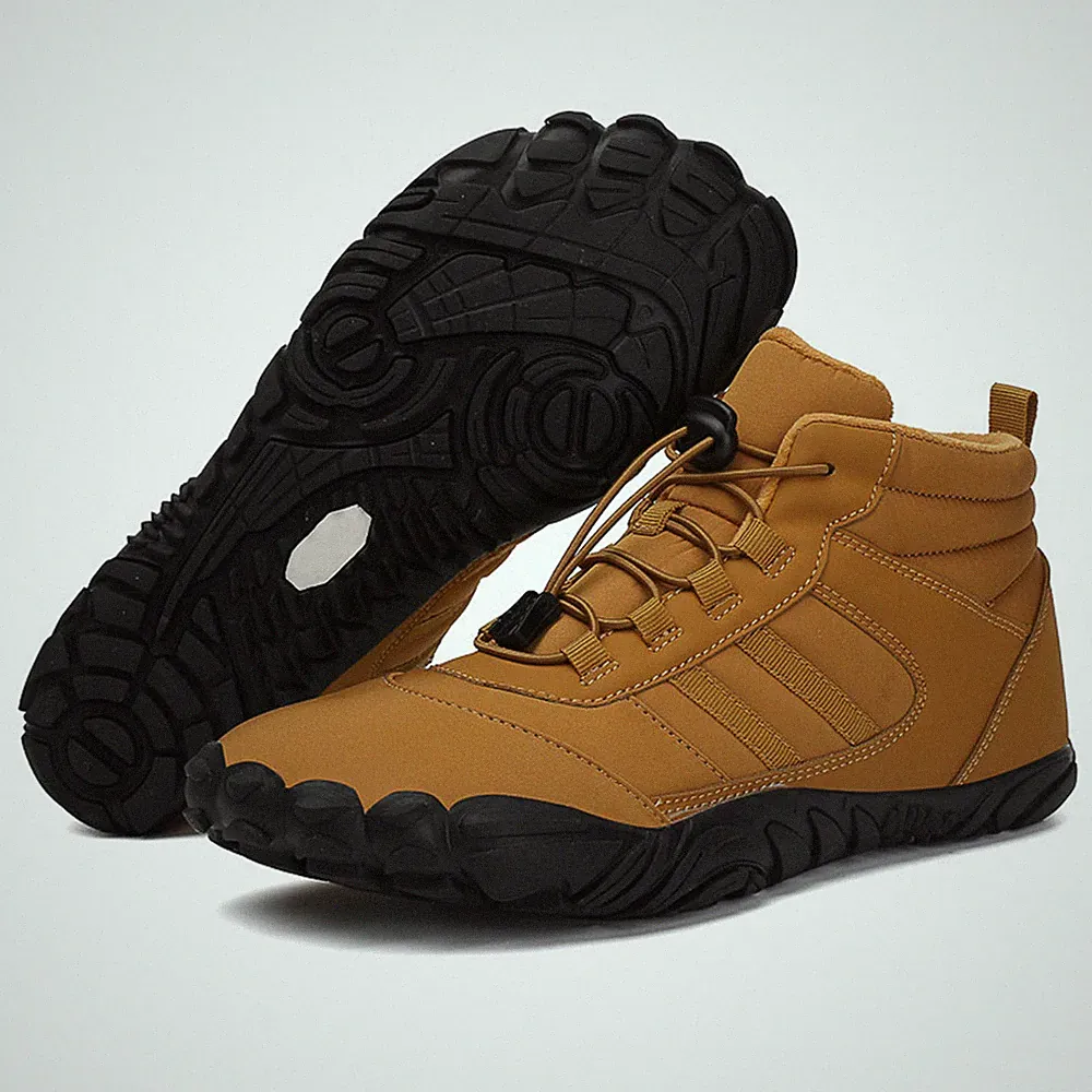 Barfußschuhe Winterstiefel Herren Damen Warme Traillaufschuhe Hohe Schneestiefel