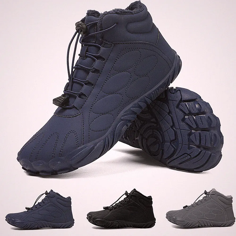 Barfußschuhe Winterstiefel Herren Traillaufschuhe Warm Gefüttert Schneestiefel