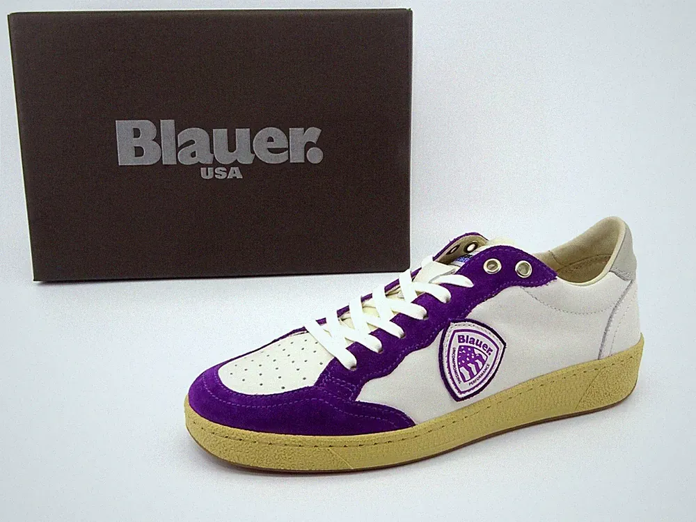 Blauer OLYMPIA Sneaker Low Laufschuhe Damen Lauf-Sport Schuhe Weiß/Lila Gr. 39