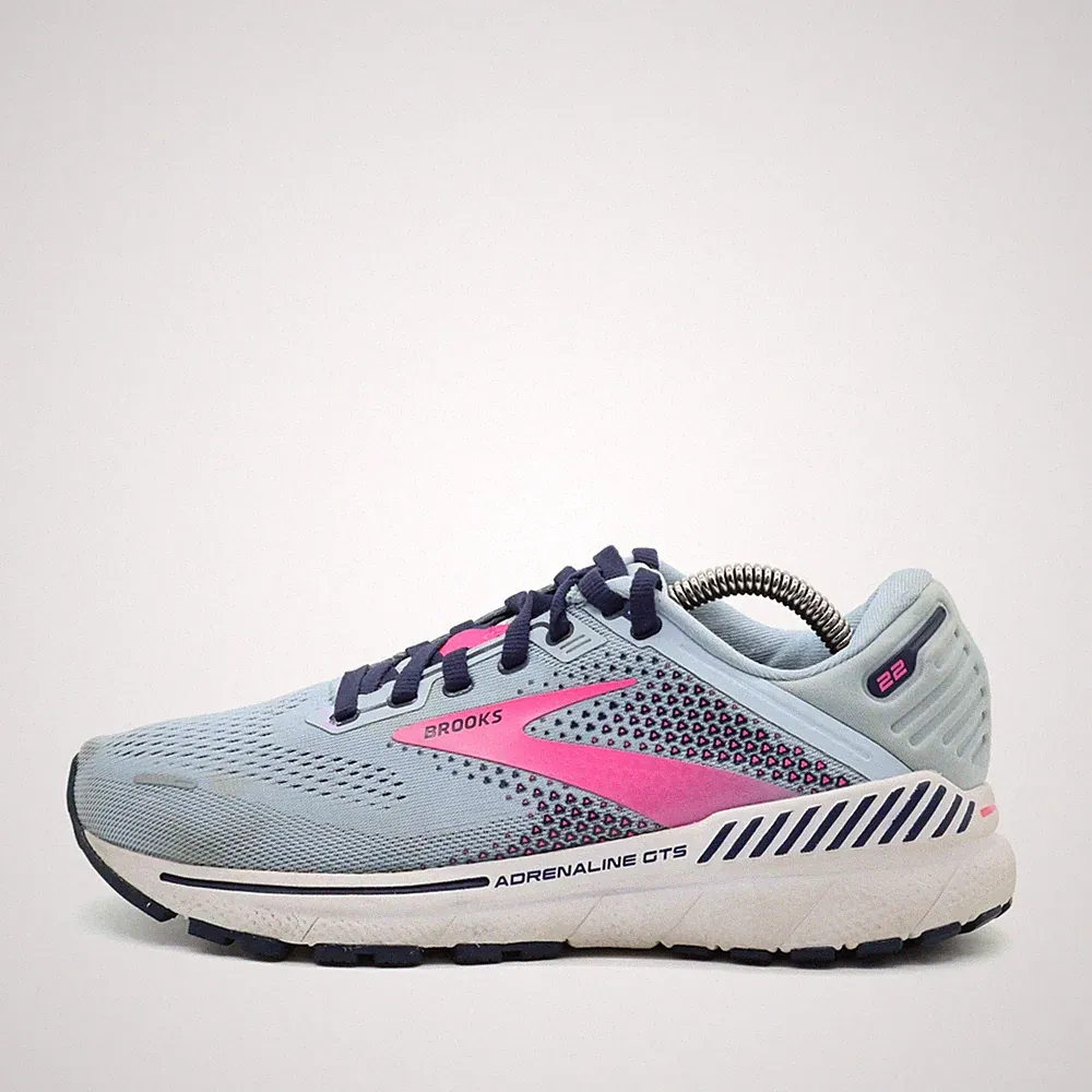 Brooks Damen Adrenaline GTS 22 Schuh Blau Pink Mesh ämpfung Laufschuh EU 38