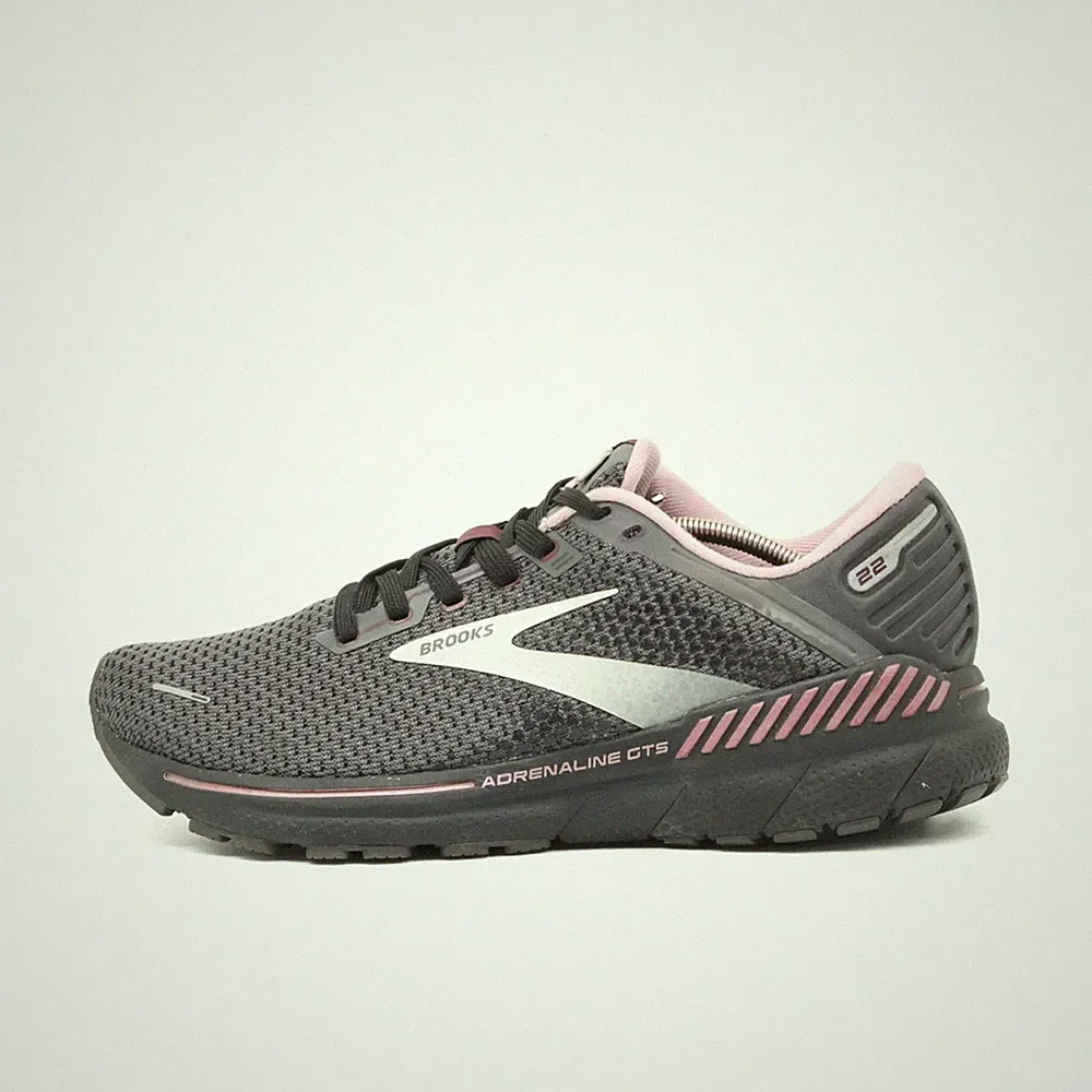 Brooks Damen Adrenaline GTS 22 Schuhe EU 43 Grau/Rosa 1203531B015 Sneaker