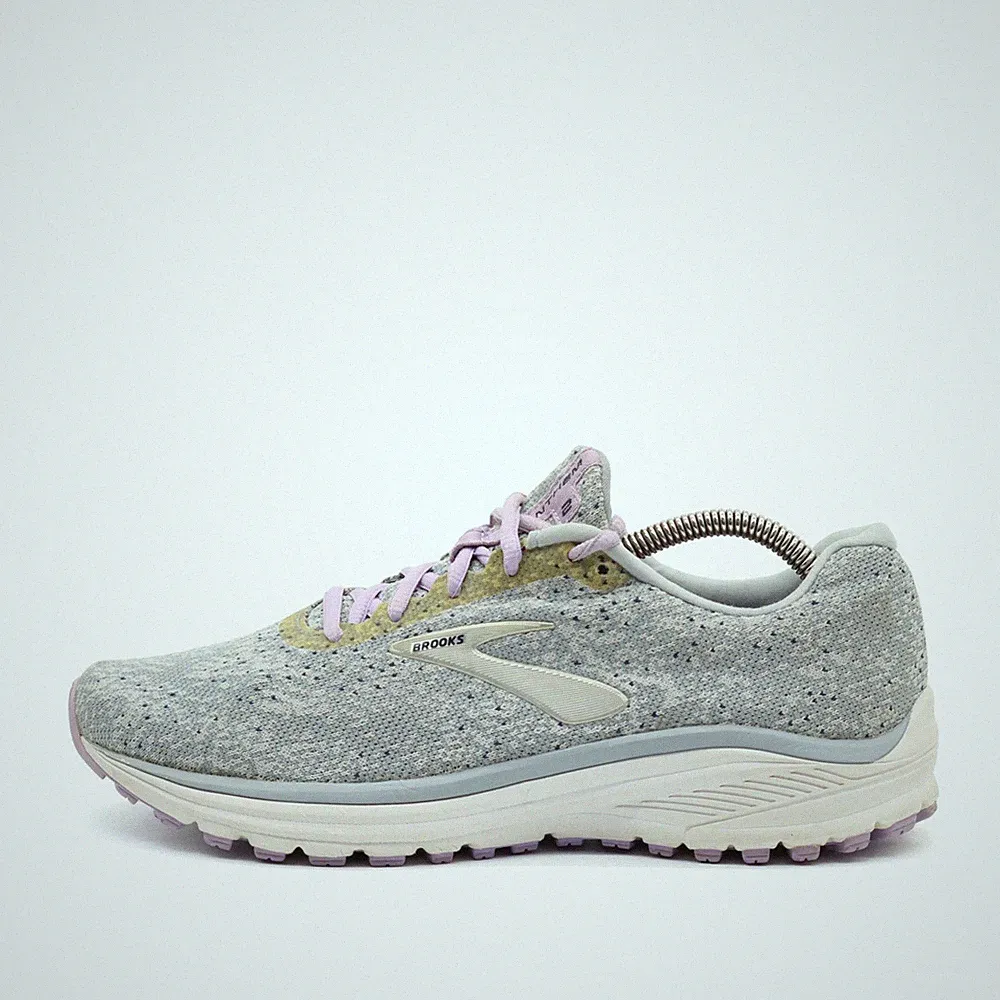 Brooks Damen Ghost 12 Sneaker Grau Lila Mesh Low-Top Gepolstert Laufschuhe EU 40