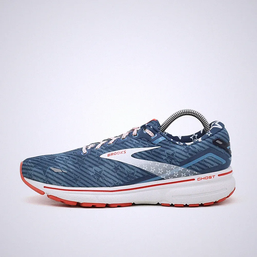 Brooks Damen Ghost Sportschuh Blau Weiß Rot Leichtgewicht Laufschuh EU 42.5