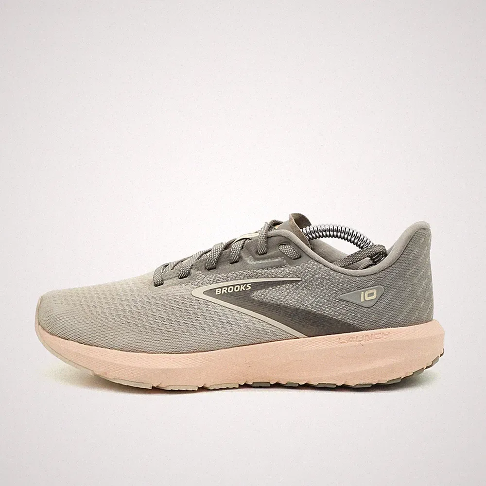 Brooks Damen Launch 10 Sneaker Grau Rosa Mesh Atmungsaktiv Laufschuhe EU 38