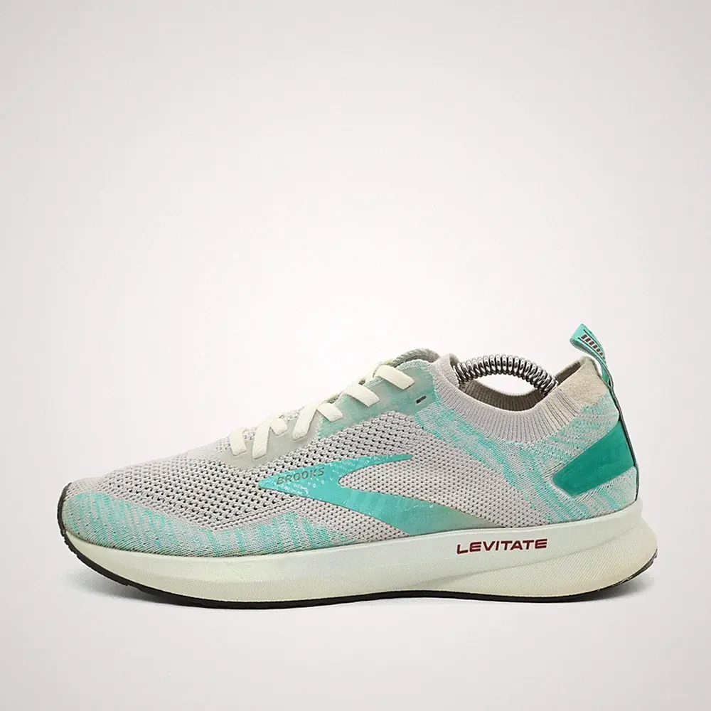 Brooks Damen Levitate 4.0 Sneaker Weiß/Türkis Mesh Low-Top Laufschuhe EU 38