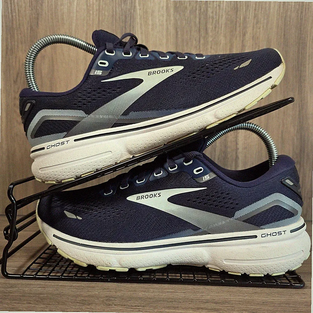 Brooks Damen Sportschuhe Größe 6 UK Ghost 15 marineblau weiß Straßenlaufschuhe