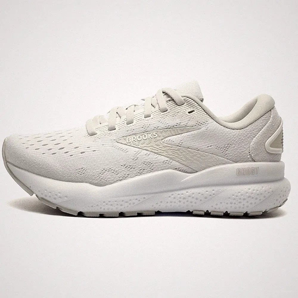 Brooks Ghost 16 Damen Laufschuhe Fitness Workout Gym Trainer Weiß Schnürschuhe