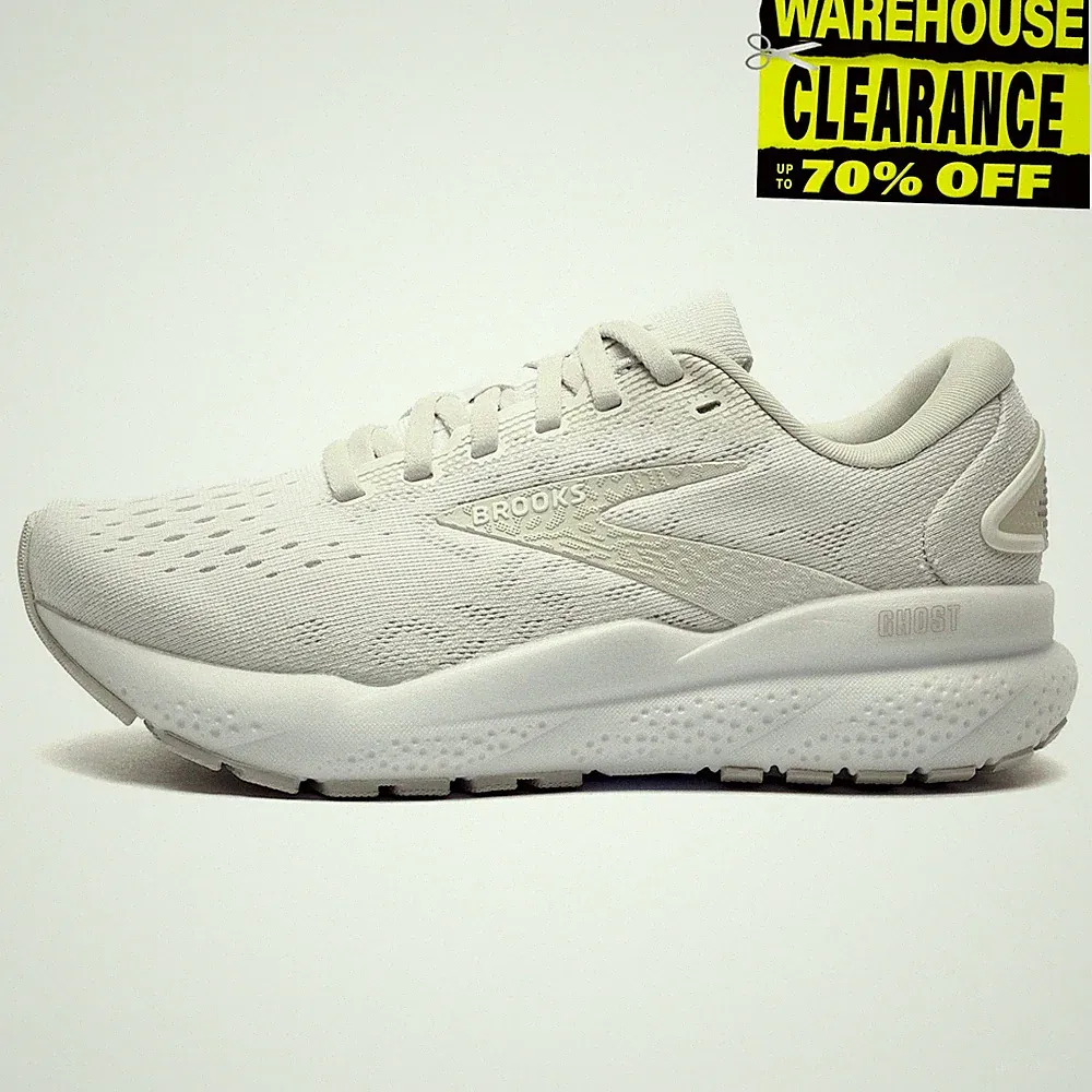 Brooks Ghost 16 Damen Laufschuhe Fitness Workout Gym Trainer Weiß Schnürschuhe