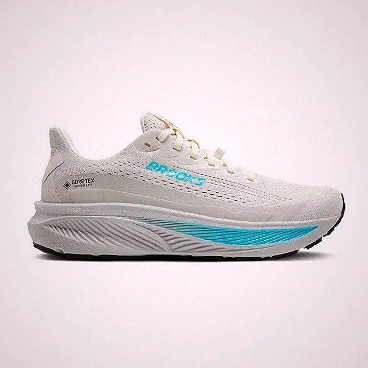 Brooks Ghost 17 GTX Damen Laufschuhe Joggingschuhe coconut/oyster/blue weiß