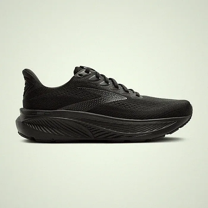 Brooks Ghost 17 WIDE-FIT Damen Frauen Support Laufschuhe All Black UK 8,5